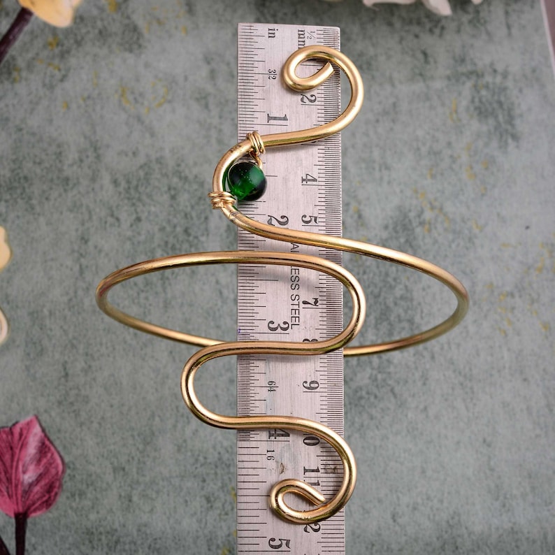 Gold Upper Arm Cuff Gold Arm Band Made of Brass Etsy