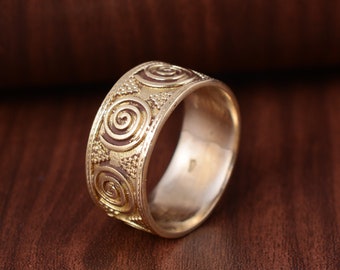 Brass Spiral Ring: Handmade Celtic Statement Jewelry