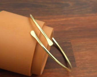 Minimalist Gold Upper Arm Cuff: Simple Arm Band Bracelet