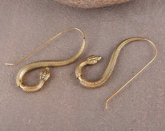 Pendientes largos colgantes con forma de serpiente