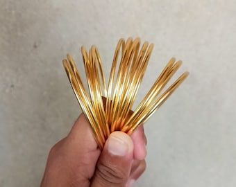 Handgjort armbandsset i massiv mässing - Stapelbara armband - Set om 10