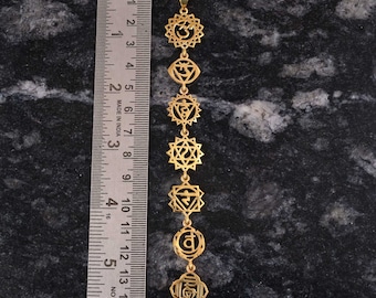 Handmade Brass 7 Chakras Pendant: Religious Jewelry Gift