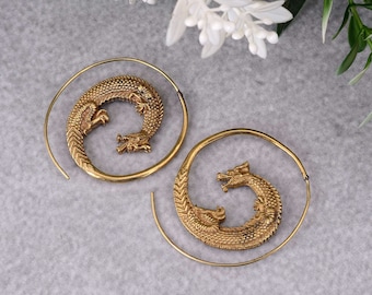 Dragon hoop earrings