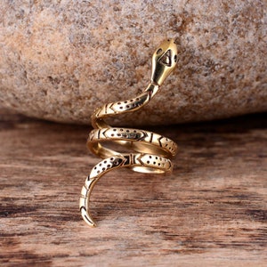 Brass Snake Ring, Bohemian Ring, Adjustable Ring, Dainty Snake Ring, Snake Band, Open Serpent ring, Stacking ring,  Animal Ring