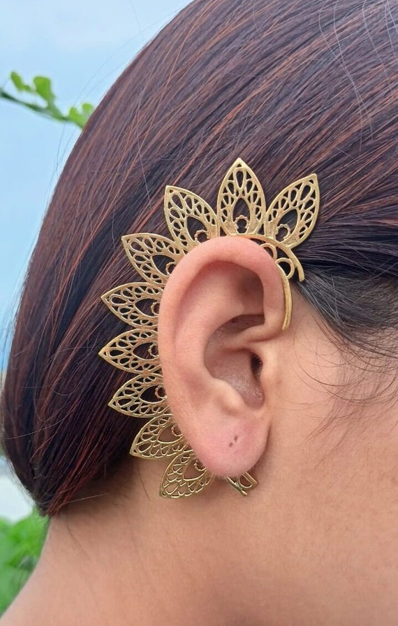 Non Piercing Brass Tribal Ear Cuff Non Piercing Brass Tribal Ear Cuff