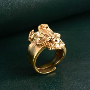 Cobra Snake Gold Brass Ring, Large Ring, Chunky Ring, Cobra Design ...