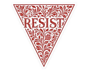 Resist Red Triangle Free Palestine Kiss-Cut Stickers | Political Activism, Protest Decal