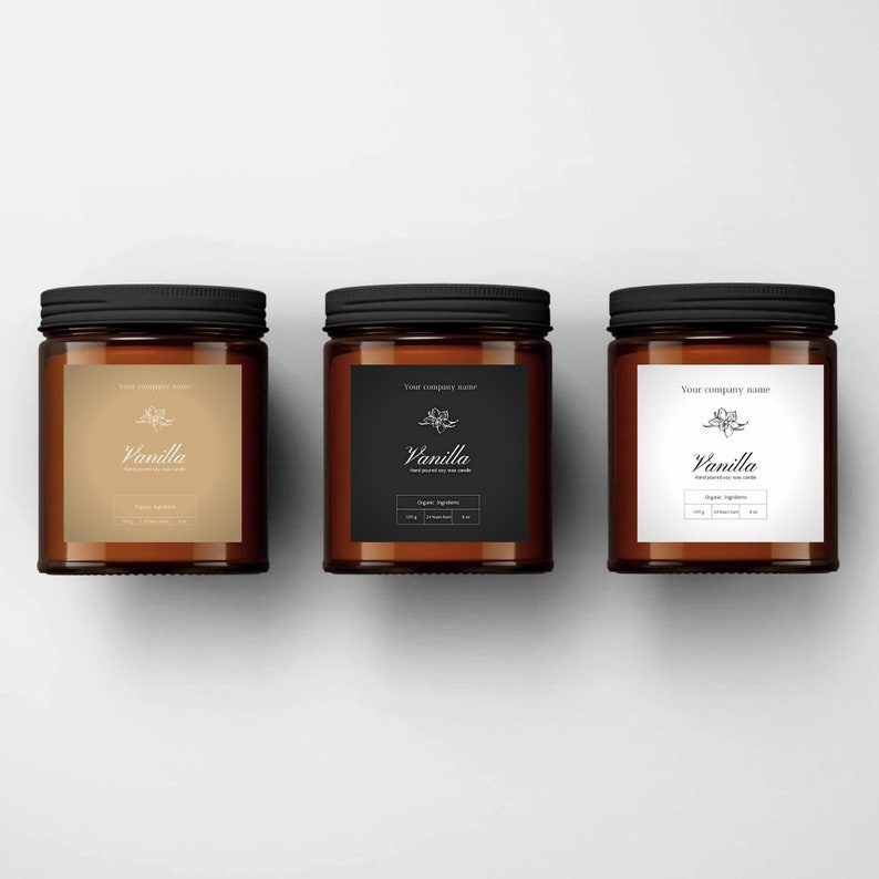 Printable Candle Templates, Candle Labels, Candle Branding, Editable Labels, Modern Labels ...