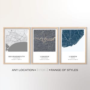 Impresión de mapa de calles de ciudad personalizado, mapas personalizados de cualquier ubicación, arte mural de ciudad, 3 por 2, póster de ciudad natal, impresión de mapa personalizado de lugar favorito