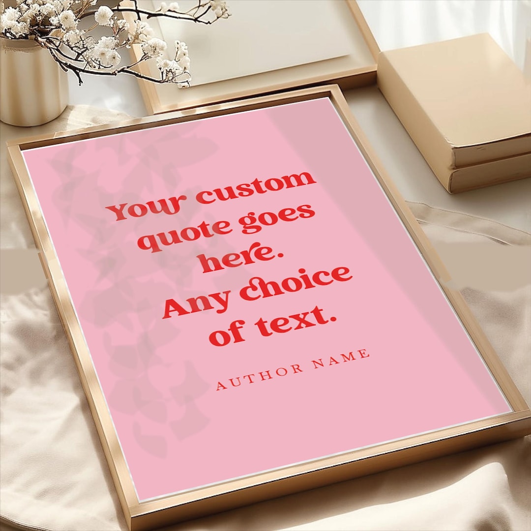 Custom Quote Print Personalised Colourful Quote Poster Favourite Quote ...