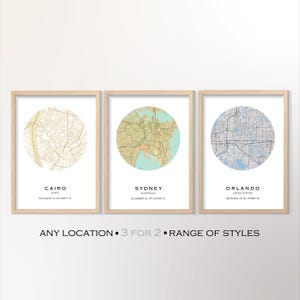 Impresión personalizada de mapa de ciudad en forma de círculo, cualquier ubicación personalizada, arte mural de la ciudad, póster de la ciudad natal, mapa personalizado de lugar favorito, mapa de carreteras