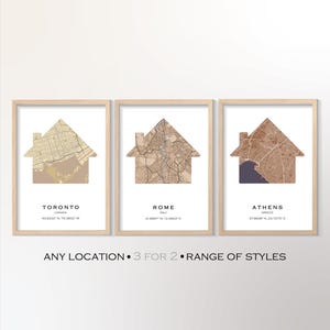 Stampa mappa città nuova casa personalizzata, personalizza qualsiasi posizione, arte murale della città, poster della nostra casa, stampa mappa personalizzata prima casa, mappa della casa di famiglia