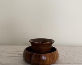 The Cascadia Set | Vintage Myrtlewood Serving Bowls, Set of 2