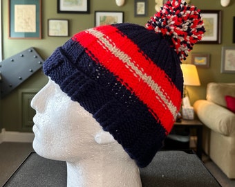 NWT Sock Monkey Wool Knit Pom Pom Winter Hat Unisex Kids Sock Monkey Beanie Winter Hat With Pom Pom One  main image 4
