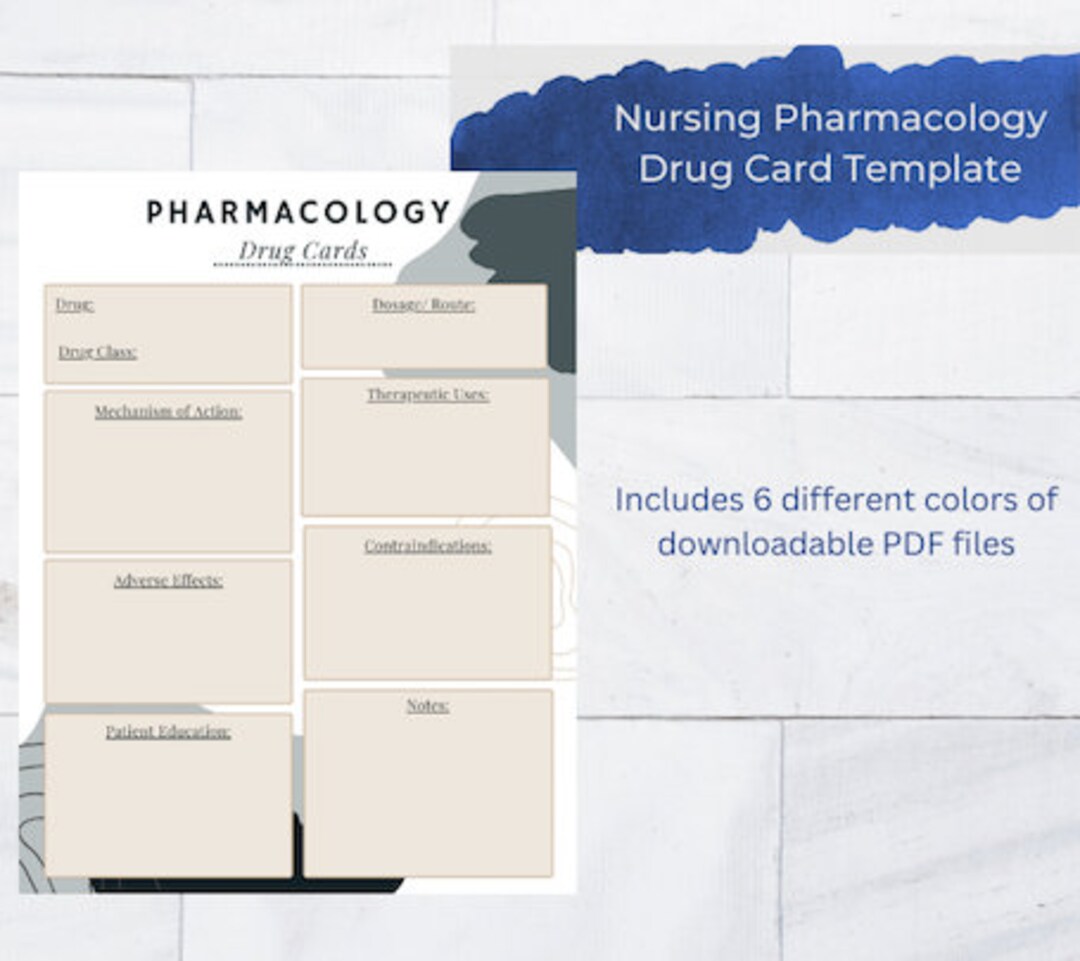 Printable Nursing Student Pharmacology Template Pharmacology Notes ...