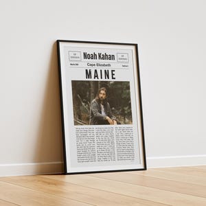 Noah Kahan Maine Lyric Druck