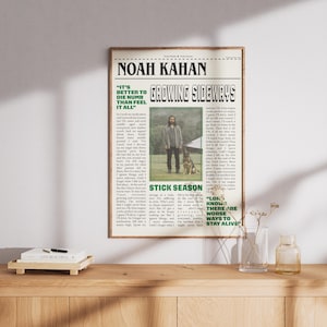 Noah Kahan wächst seitwärts Lyric Print