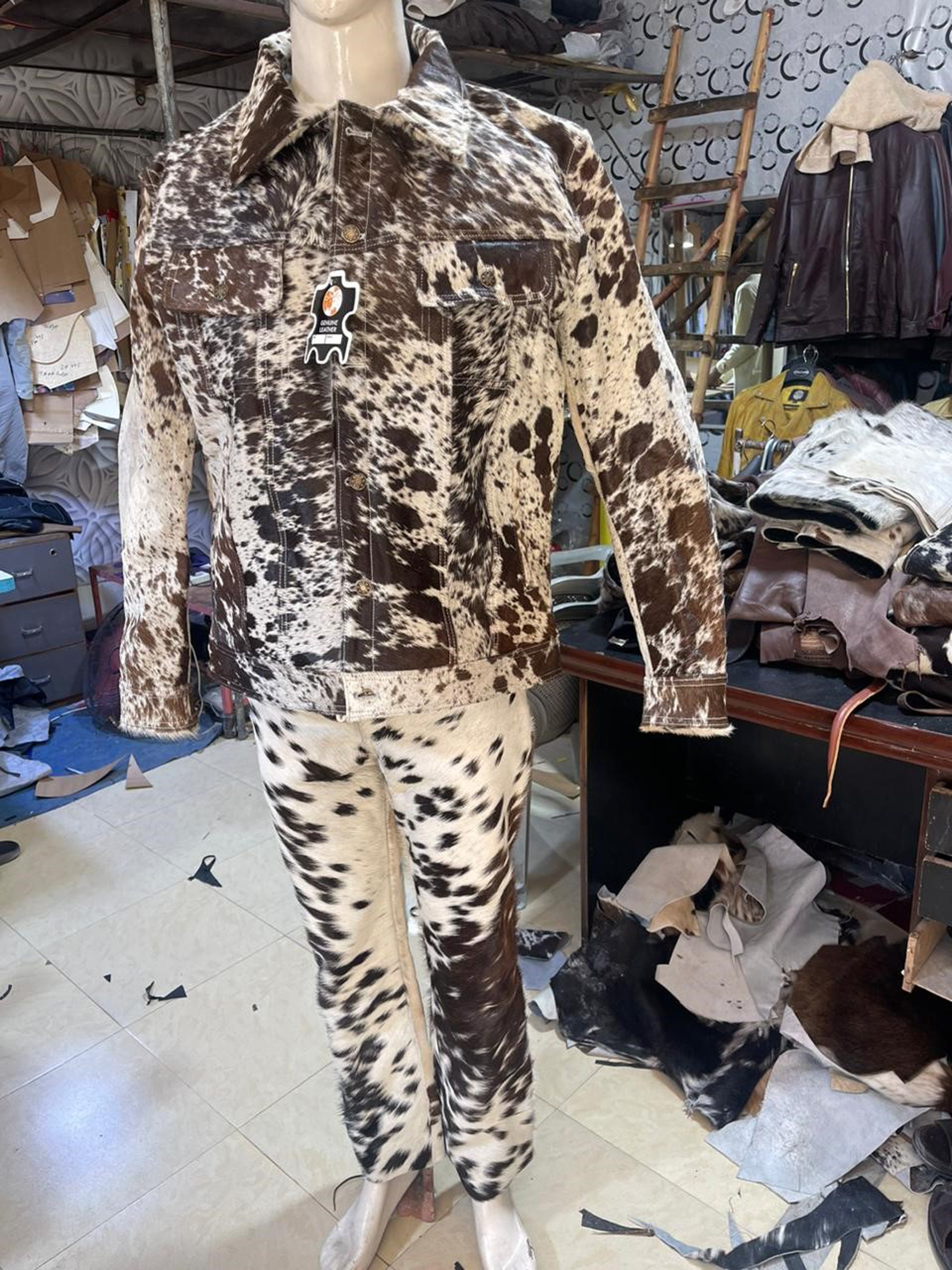 Cow skin pants best sale