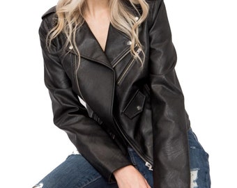 Women's Genuine Lambskin Biker jacket Soft Leather Motorcycle Slim fit Biker Jacket/Coat summer Winter Vintage Jacket