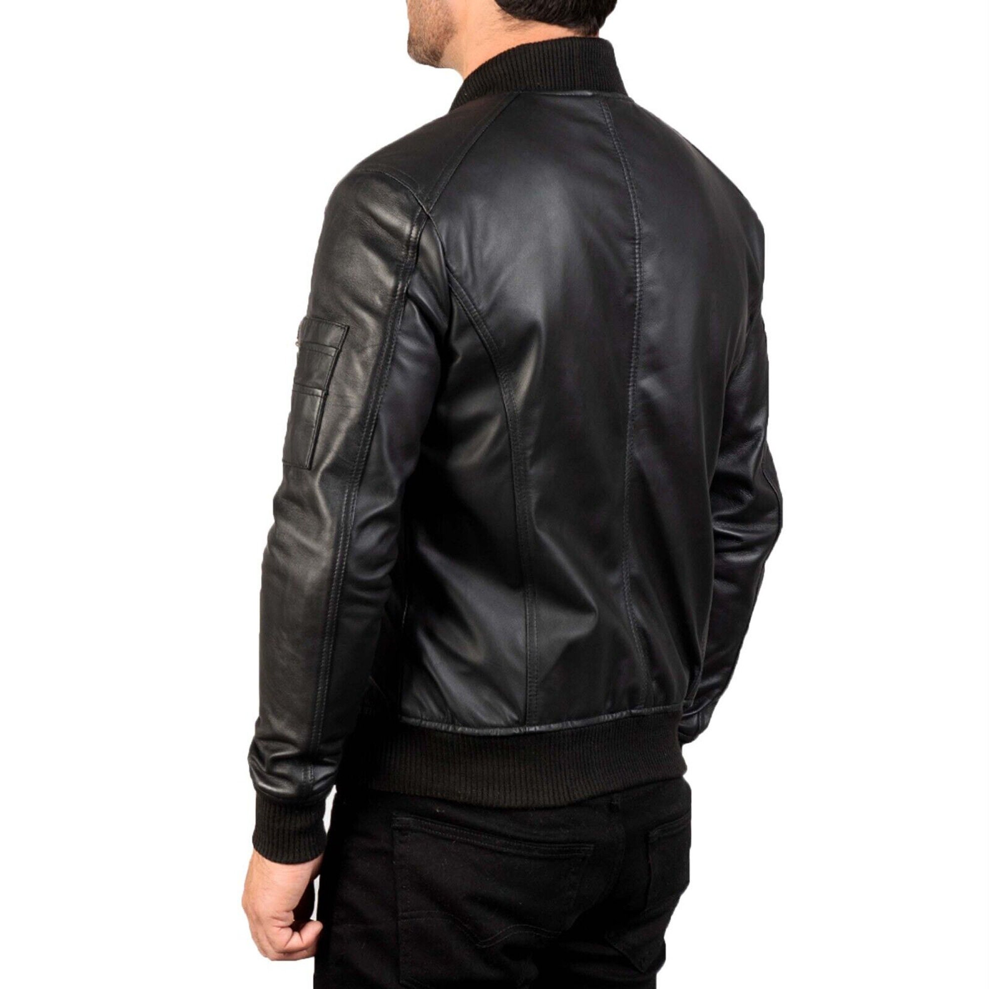 New Men's Leather Jacket Soft Lambskin Premium Quality Zipper Short ...