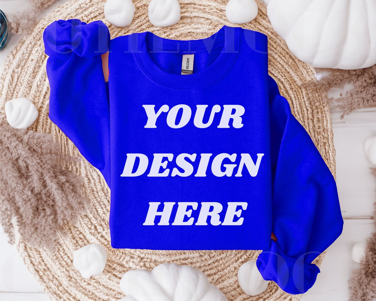 Royal Blue Gildan 18000 Flat Lay Mockup Gildan Royal Sweatshirt Flat ...