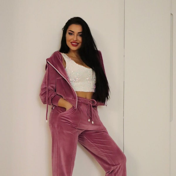 Tracksuit Couture, Velvet, Lilac, 2 Pieces