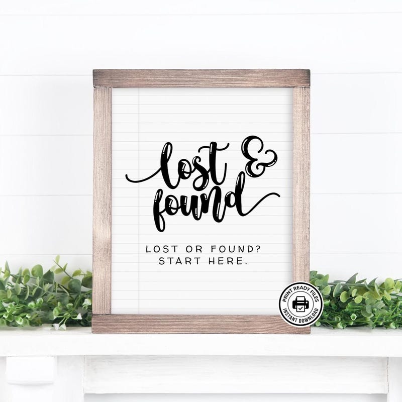 Found Sign Sticker Printable Lost and Found Sign - Etsy