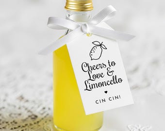 Limoncello Favor Tags, Italian Wedding / Bridal Shower, Non-Editable PDF, 1.75"x3"