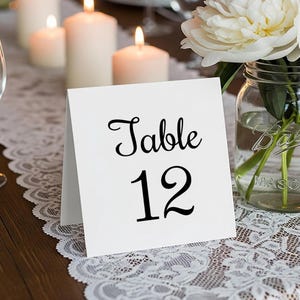 Minimalist Table Numbers 1-20: Black & White Wedding Decor (PDF Download 5&quot;x5&quot;)