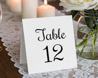 Tented Table Numbers 1-20, Party Printable, Any Event, Folded Table Signs, Non-Editable PDF