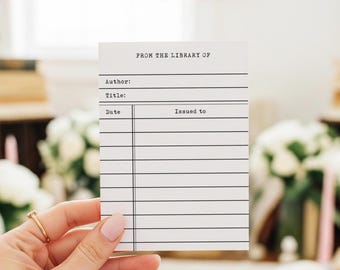 Vintage Library Card Printable, Next Chapter Theme, Literary Wedding, 3.5x5, Non-Editable Download