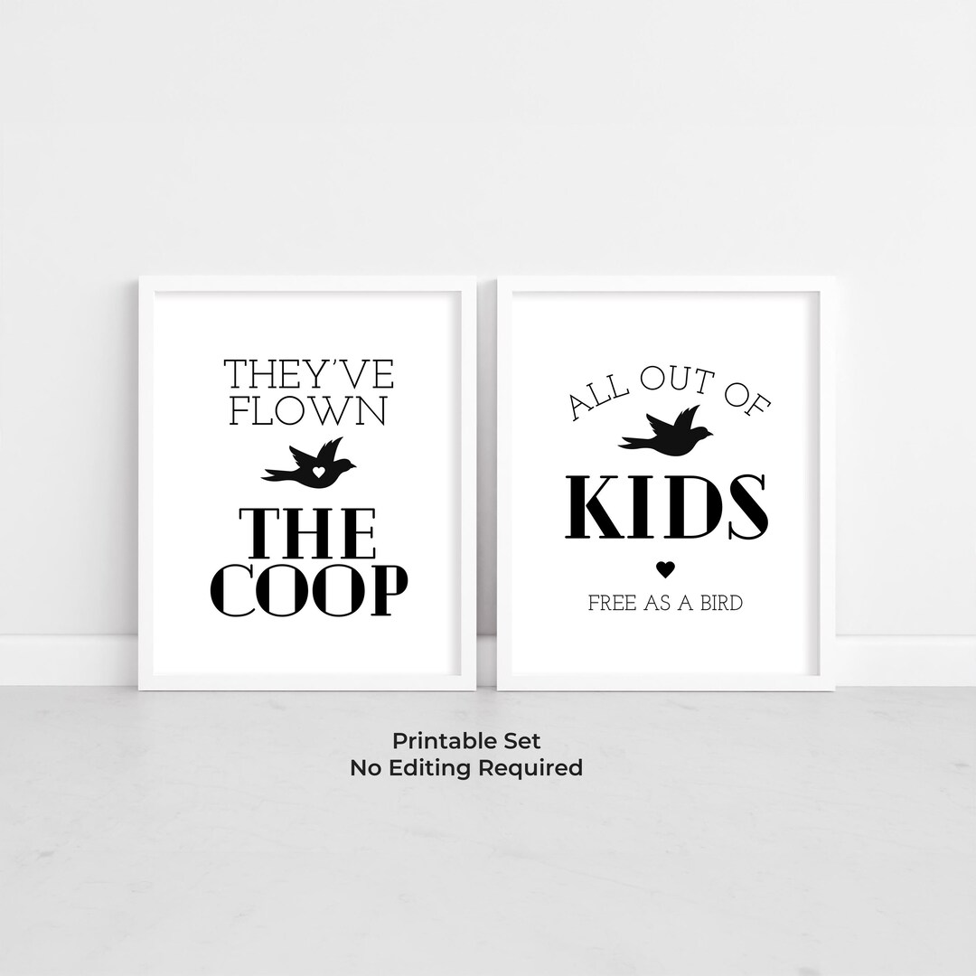 Empty Nester Sign Empty Nester Party Sign Set, Funny Printable Decor, No Editing Required ...