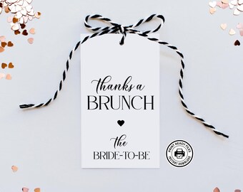 Etiquetas de agradecimiento para brunch, brunch para despedida de soltera, no requiere edición, descarga instantánea