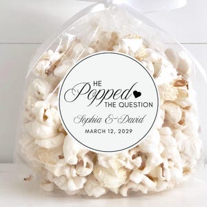 He Popped the Question Popcorn Favor Tag / Sticker, Editable Template ...