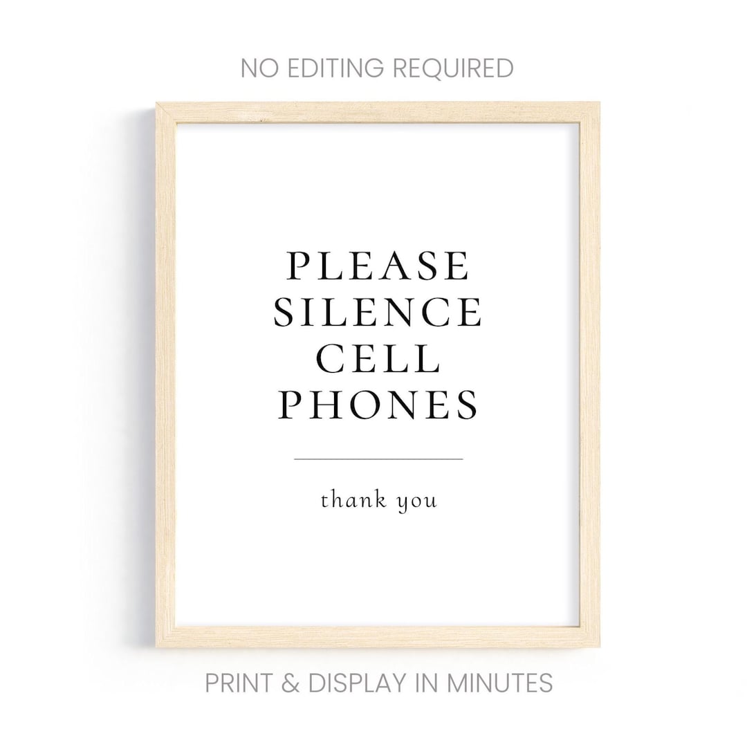 Please Silence Cell Phones Sign Printable, Office Notice for Waiting ...