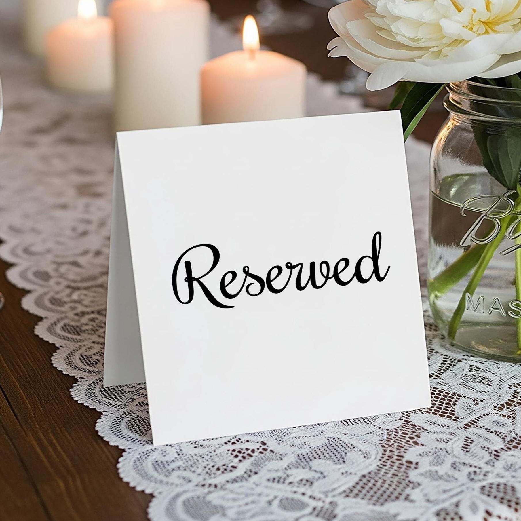 Minimalist Reserved Table Sign: Black & White Tent Card Minimalist Reserved Table Sign: Black & White Tent Card