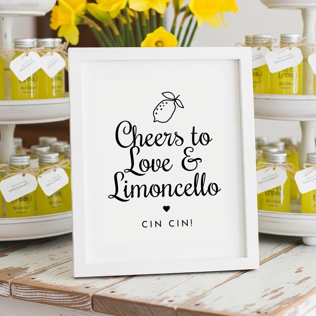 Limoncello Sign Cheers to Love & Limoncello Sign – 5x7 and 8x10, Non-editable, Amalfi ...