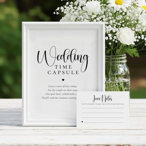 Wedding Time Capsule Sign & Love Note Cards, First Anniversary Keepsake, 8x10 Sign + 5x3.5 Cards, Printable Instant Download, Non-Editable