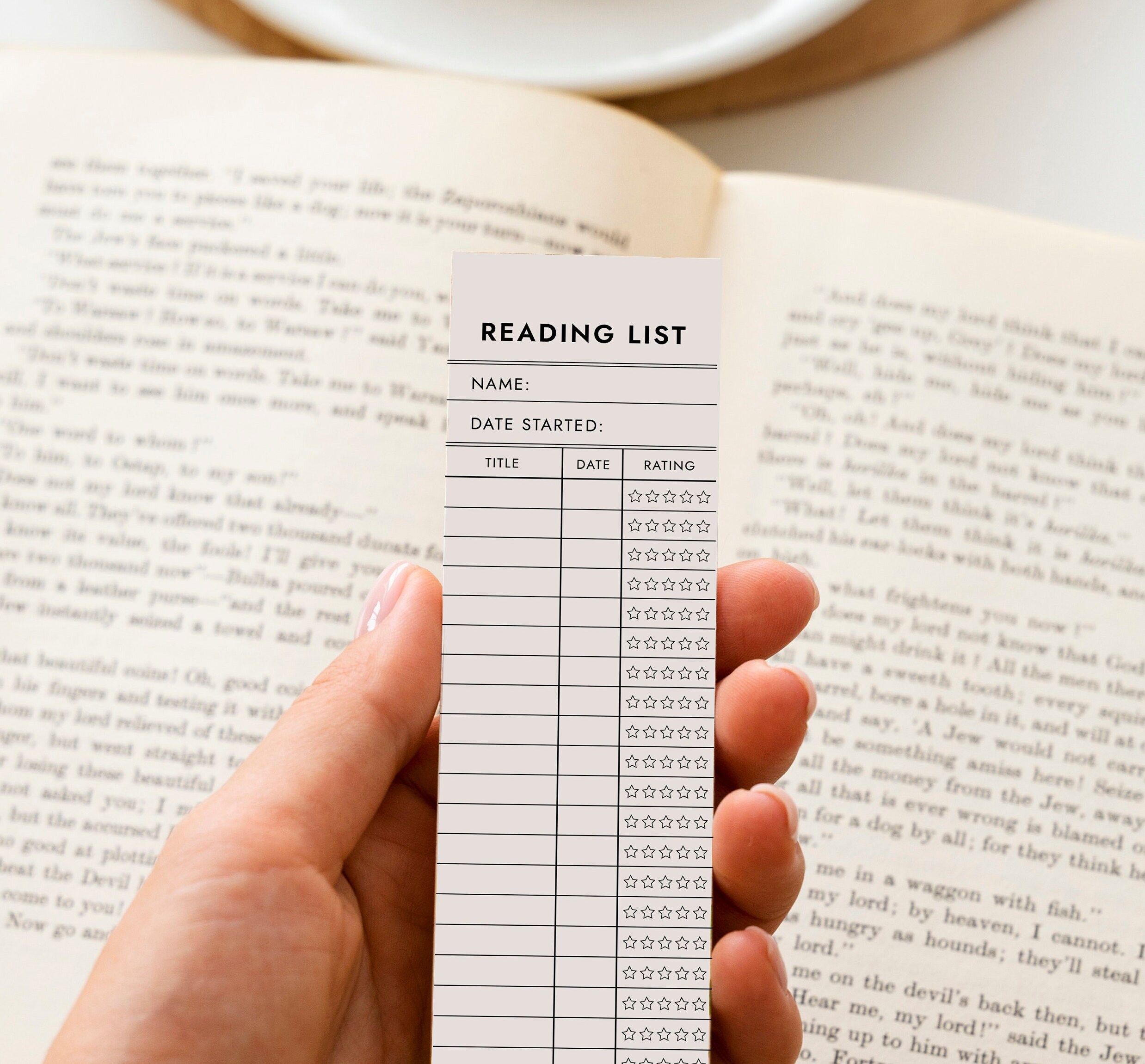 PRINTABLE Book Tracker Bookmark, Reading List Bookmark, Book Club Gift