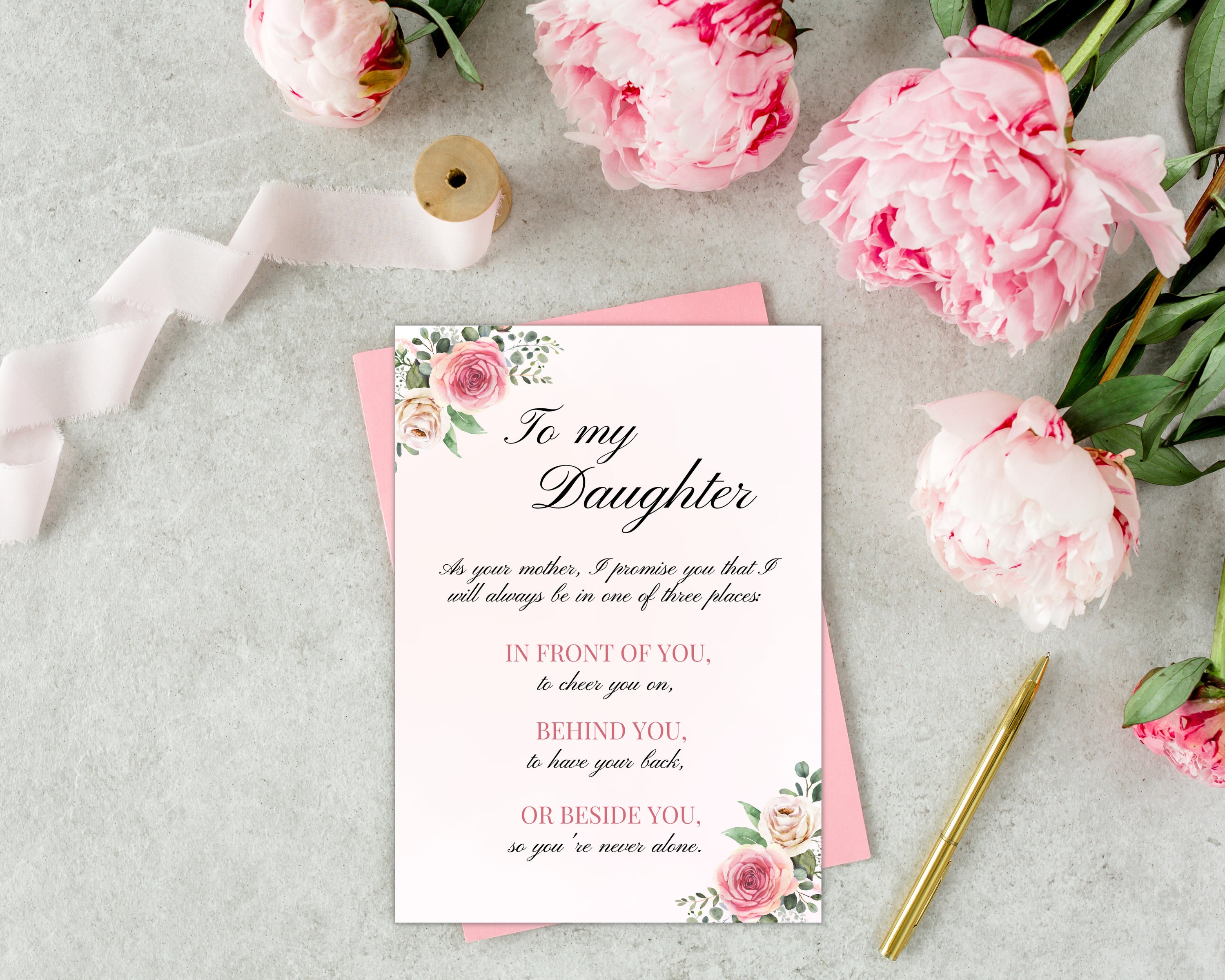 Printable Poem for Daughter | Card From Mom | A Mother's Gift | Floral ...