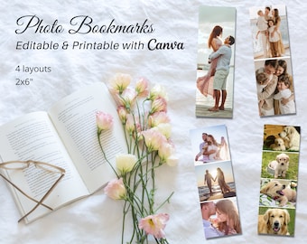 Custom Photo Bookmarks | Printable DIY Gifts | Editable Canva Templates | Birthday Gift | Personalized Accessories | Anniversary Gift