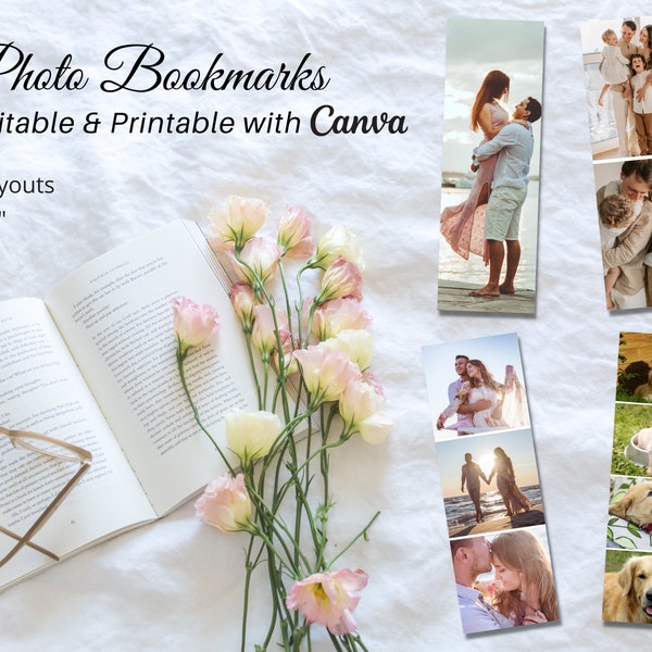 Custom Photo Bookmarks | Printable DIY Gifts | Editable Canva Templates | Birthday Gift | Personalized Accessories | Anniversary Gift