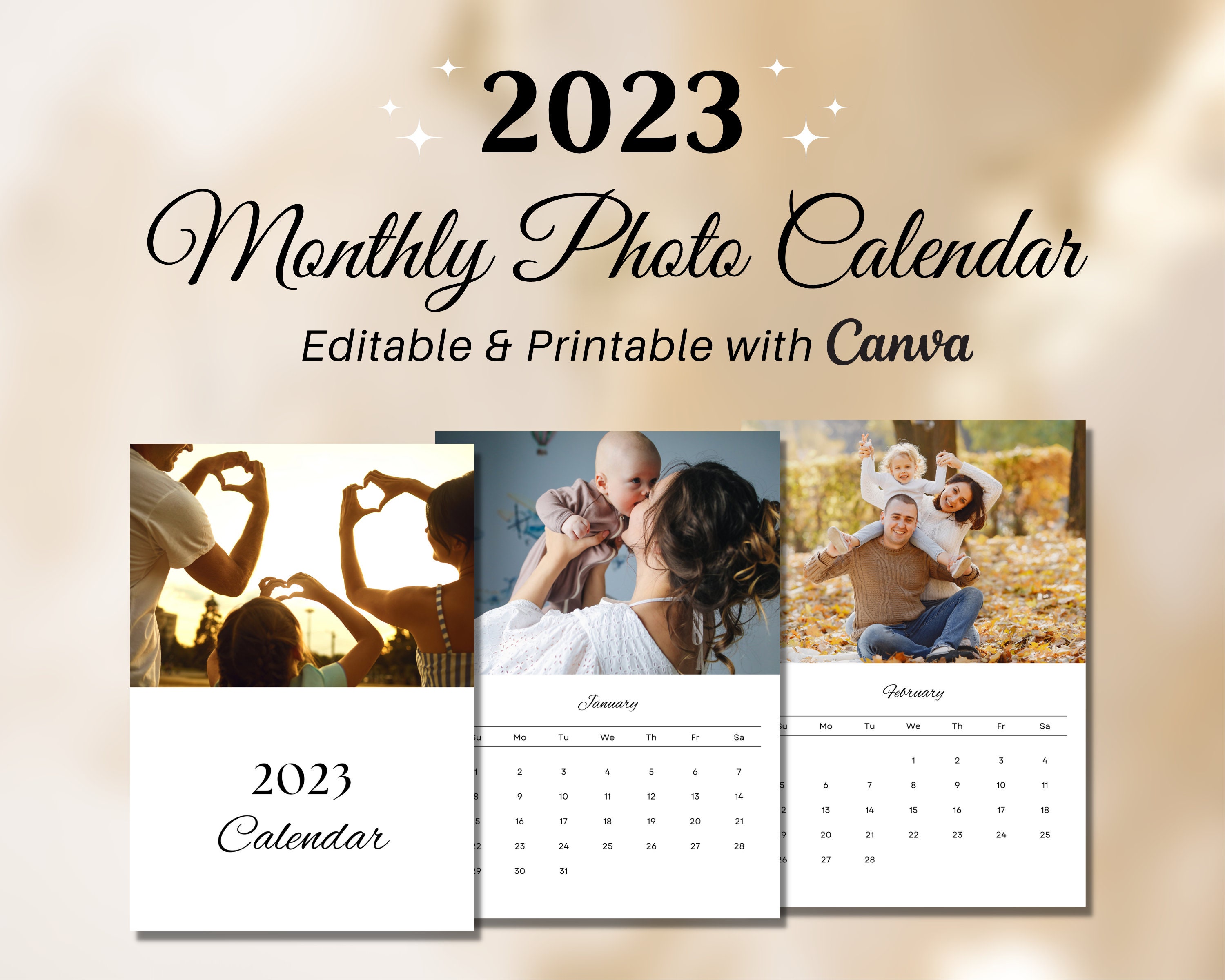 Personalized 2023 Photo Calendar Printable DIY Gift Custom - Etsy