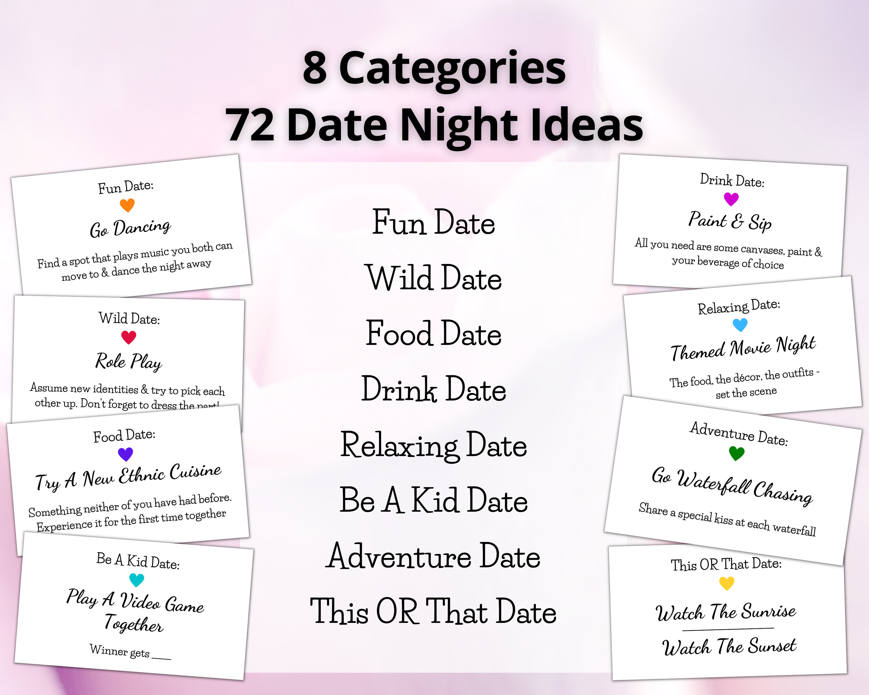 Date Night Idea Cards Printable