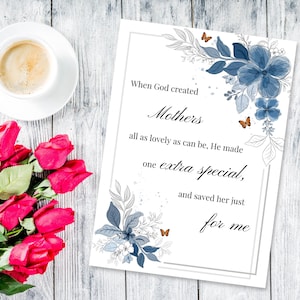 poème imprimable pour maman | Cadeau Fête des Mères | Carte d'anniversaire aquarelle florale | Art mural poésie | Image d'étagère DIY | Décoration d'intérieur élégante
