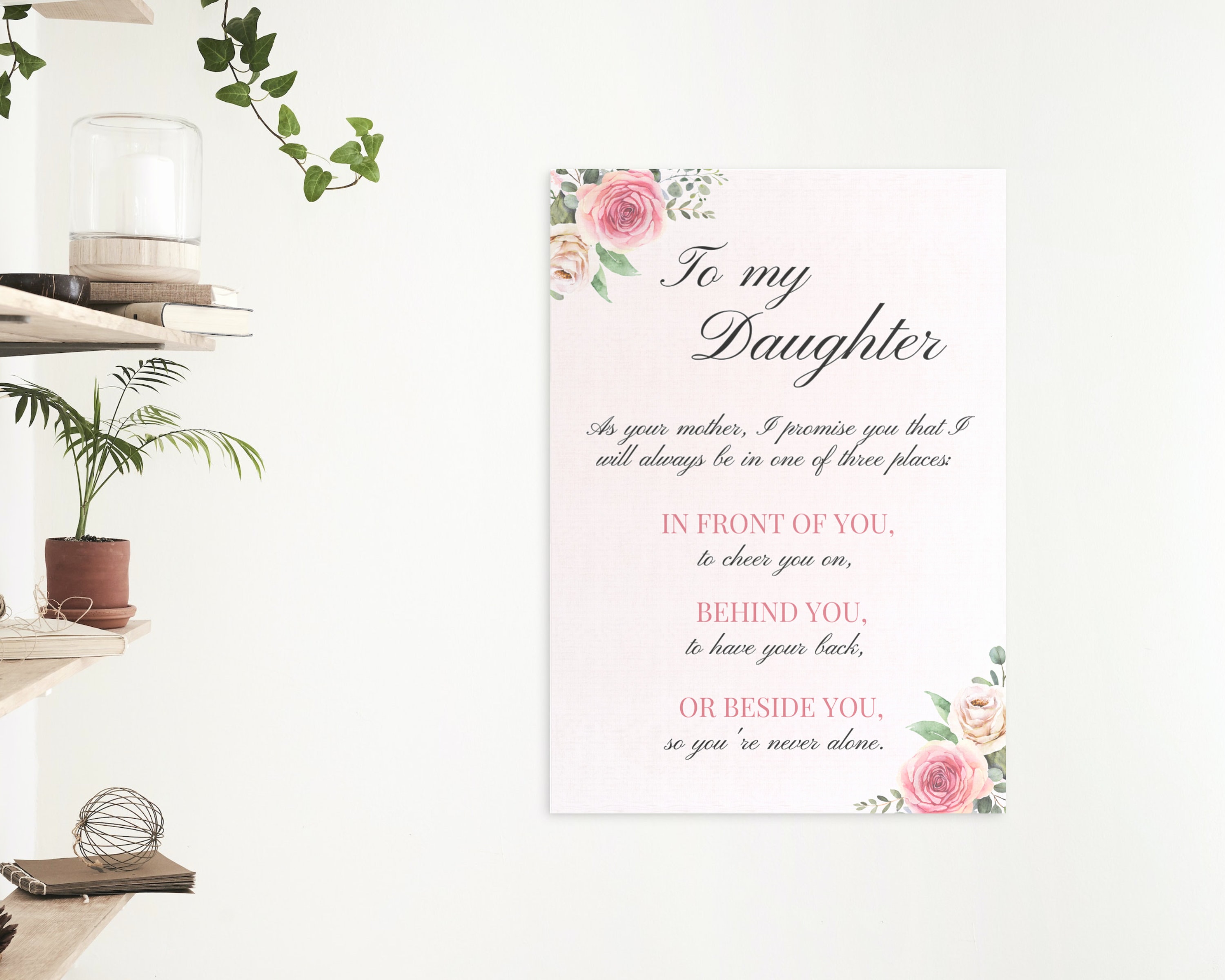 Printable Poem for Daughter | Card From Mom | A Mother's Gift | Floral ...