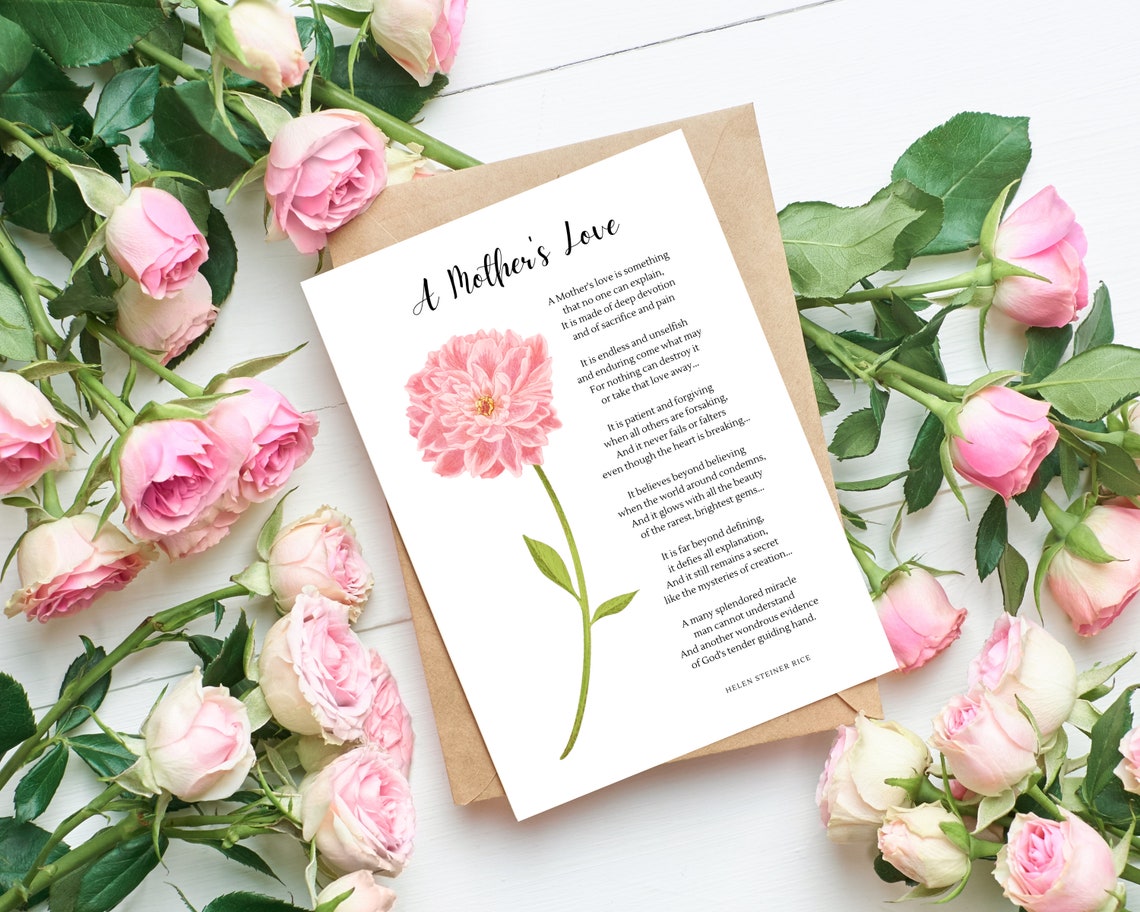 Printable Poem for Mom Mother's Day Gift Floral Birthday Card Poem Wall ...