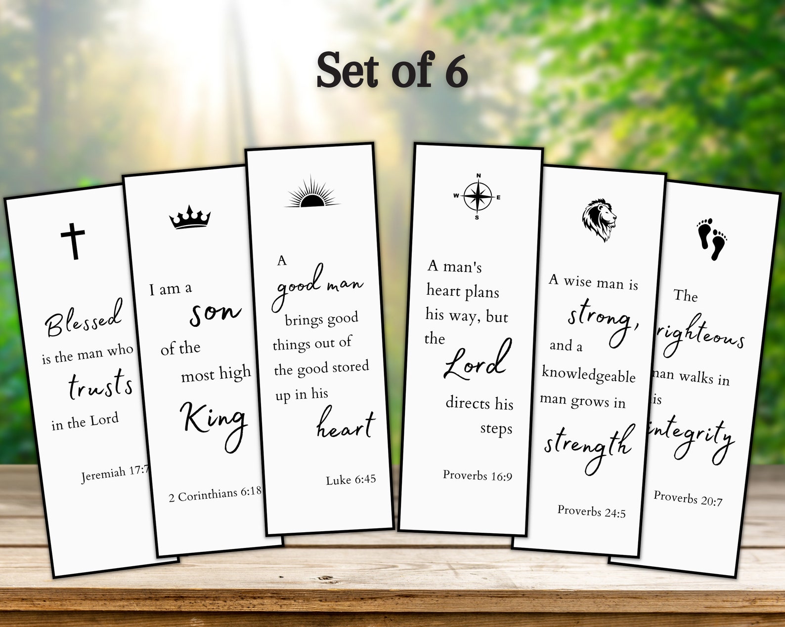 Printable Bible Verse Bookmarks for Men &amp; Boys | Christian Gift for Dad ...