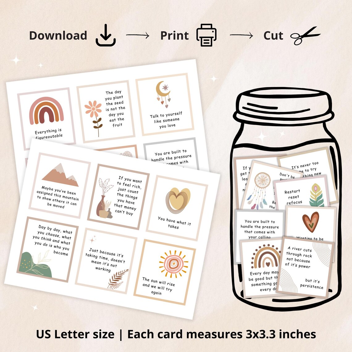 Inspirational Quote Cards | Mindfulness Printable | Motivational ...