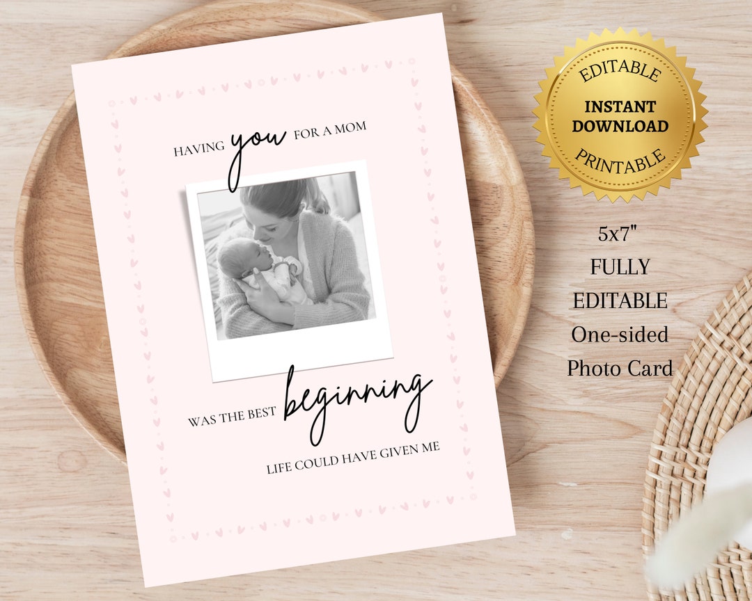 Personalized Photo Printable for Mom | Custom Mothers Day Gift ...